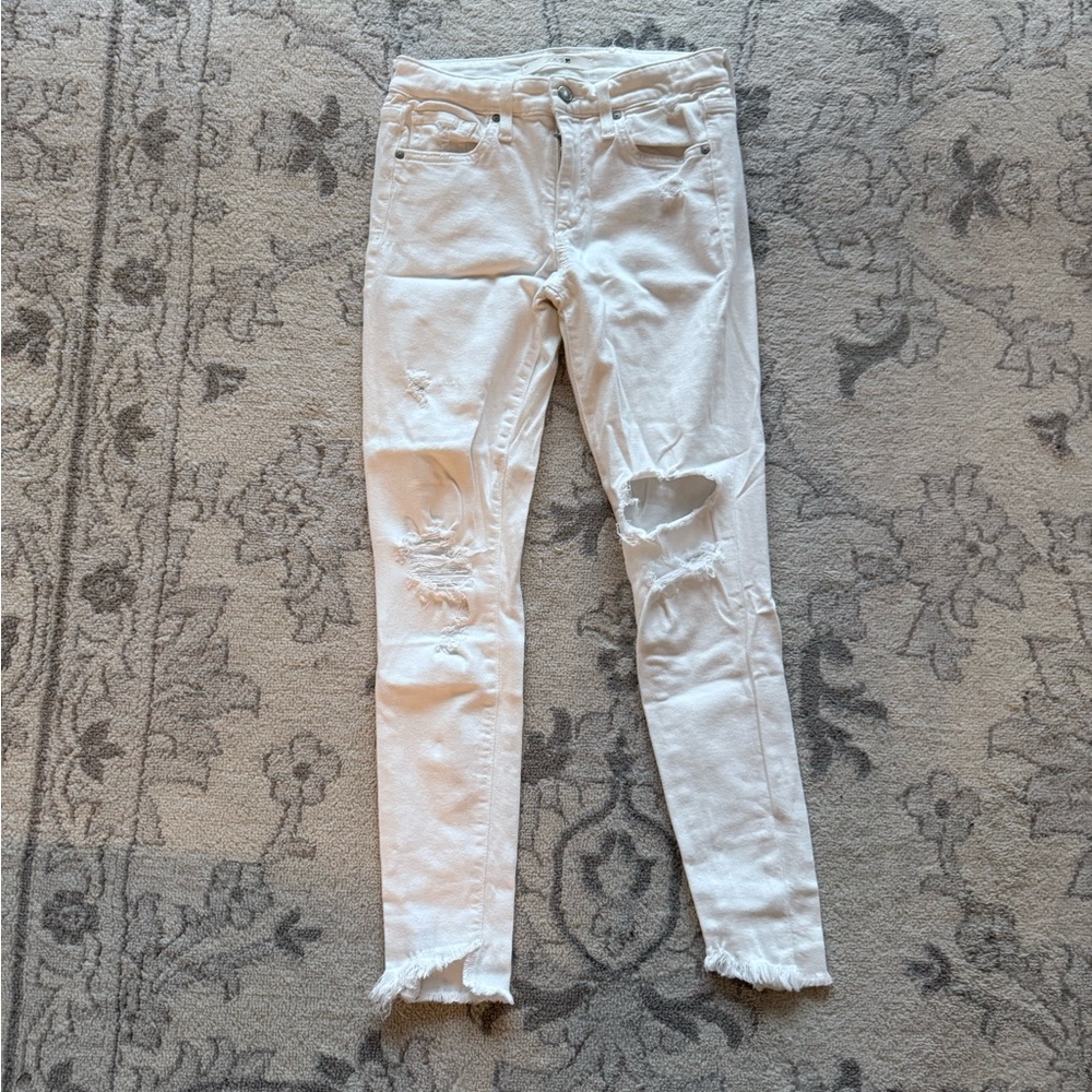 Joe’s Jeans white distressed slim jeans size 26